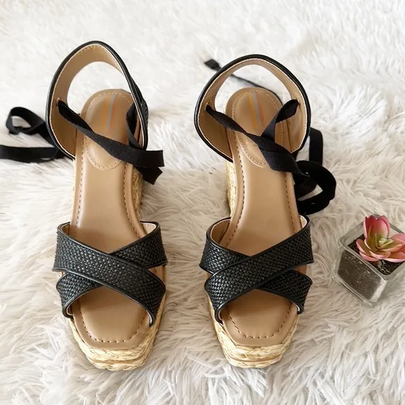 Sam Edelman Zappos Vaughn Ankle Wrap Espadrille Sandals women size 6.5