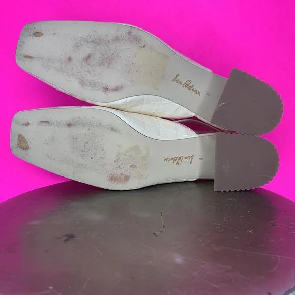 Same Edelman Tanessa Croc Embossed Pattern Buckle Slingback Pump Sz 11
