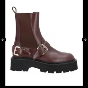 Sandro Brown and Black Combat Moto Boots