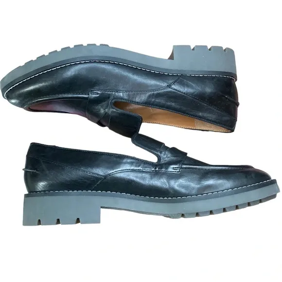 Sarto by Franco Sarto Tivoli Loafer Black Foulard Leather  Sz: 10