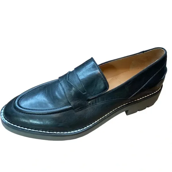 Sarto by Franco Sarto Tivoli Loafer Black Foulard Leather  Sz: 10