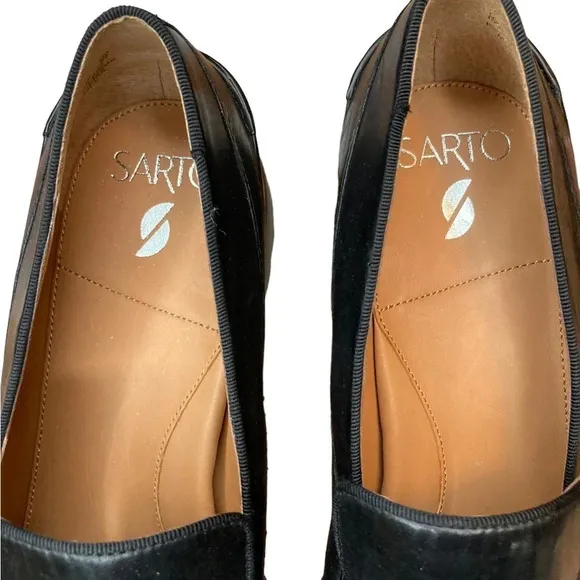Sarto by Franco Sarto Tivoli Loafer Black Foulard Leather  Sz: 10