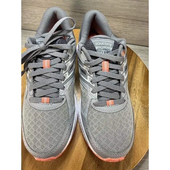 Saucony Women's Cohesion 13 Running Shoes Alloy/ Coral/ Sky Size 7