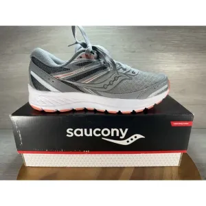 Saucony Women's Cohesion 13 Running Shoes Alloy/ Coral/ Sky Size 7