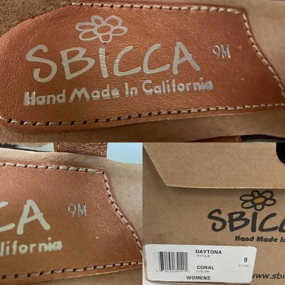 SBICCA Daytons Platform Leather Sandals in Metallic Coral Size 9M New
