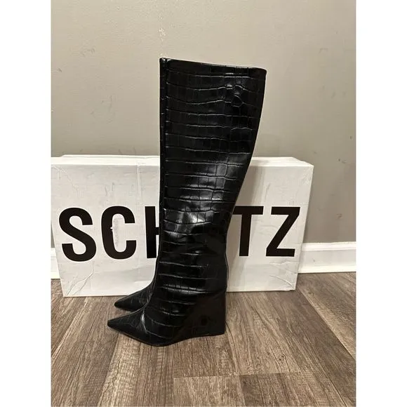Schutz Asya Up Wedge Knee-High Boots