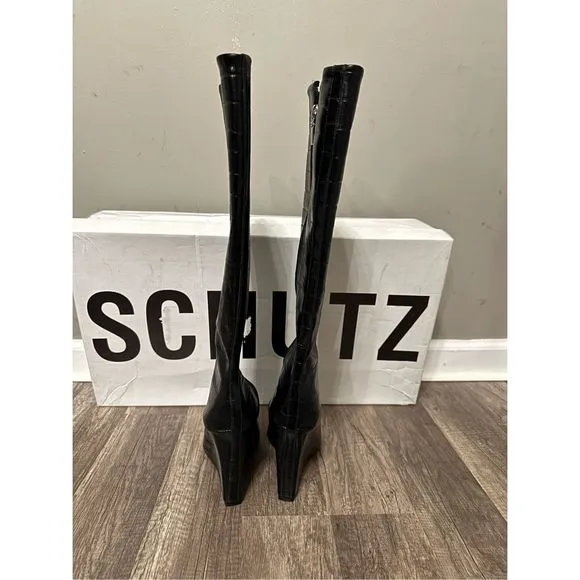 Schutz Asya Up Wedge Knee-High Boots