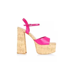 SCHUTZ Glayce Pink Leather Platform Sandals Size 7