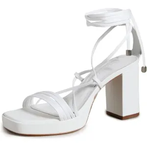 SCHUTZ Women's Glenna Platform Sandals, White, 9 Medium US