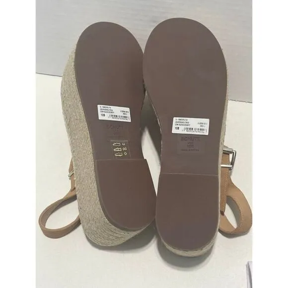 Schutz Vanderlita Suede Platform Jute Espadrille Sandals Desert Tan Size 10