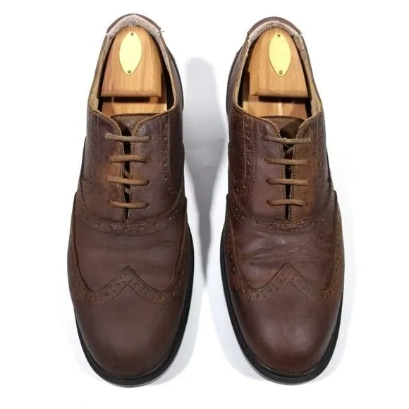 Sebago Brenton Leather Vibram Wingtip Brogue Oxfords Dress Shoes Men's 9 Brown