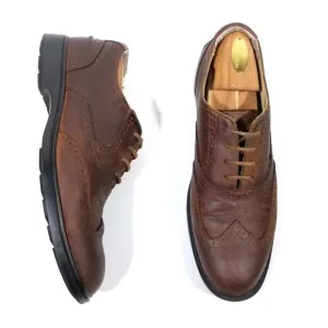 Sebago Brenton Leather Vibram Wingtip Brogue Oxfords Dress Shoes Men's 9 Brown