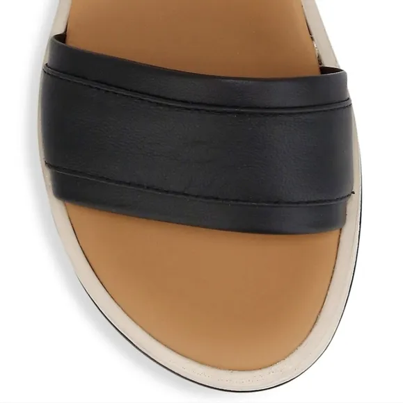See By Chloé Robin Black Leather Cork Platform Wedge Sandals sz 35