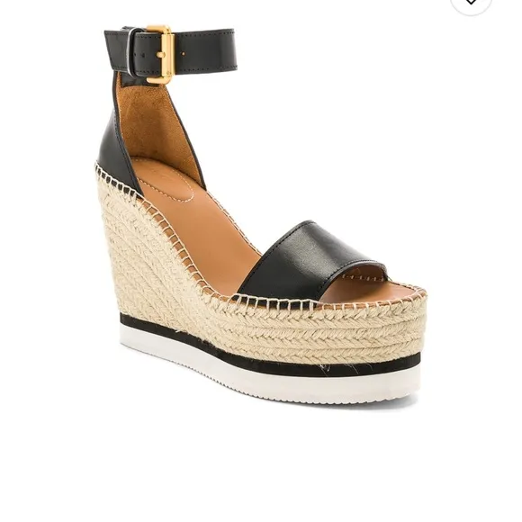See By Chloe Glyn Platform Wedge Espadrille Sandals