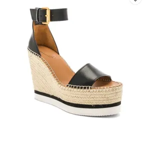 See By Chloe Glyn Platform Wedge Espadrille Sandals