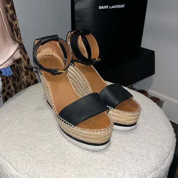 See By Chloe Glyn Platform Wedge Espadrille Sandals