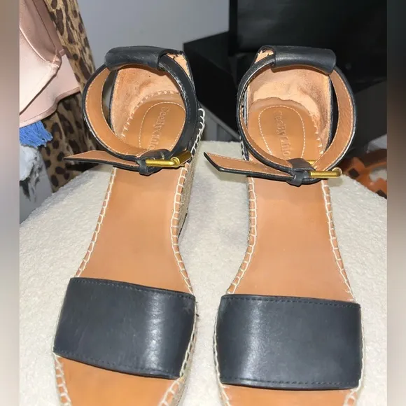 See By Chloe Glyn Platform Wedge Espadrille Sandals