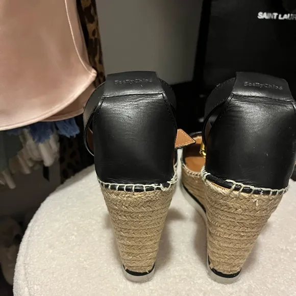 See By Chloe Glyn Platform Wedge Espadrille Sandals