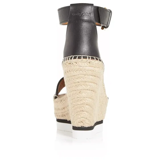 See By Chloe Glyn Platform Wedge Espadrille Sandals