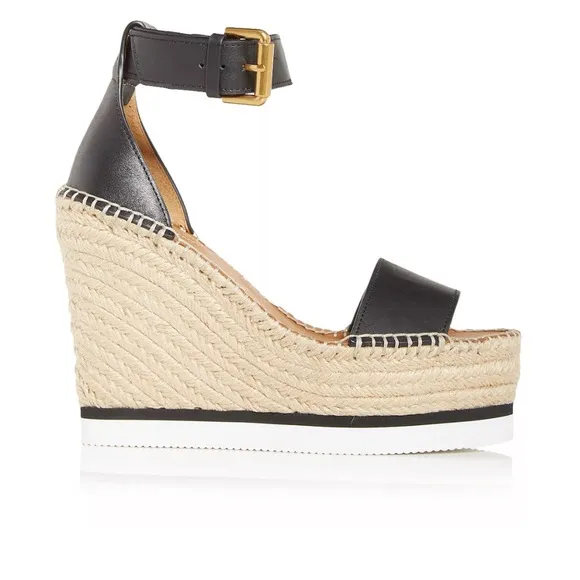 See By Chloe Glyn Platform Wedge Espadrille Sandals