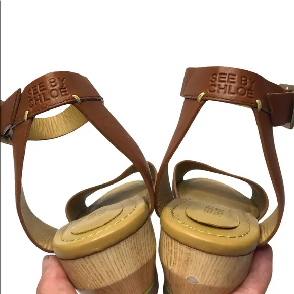 See by Chloe | Low Wedge Ankle Strap Sandals 40.5