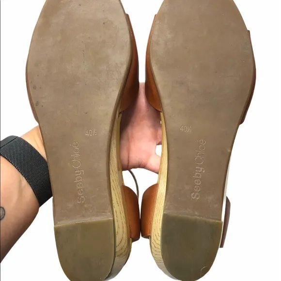 See by Chloe | Low Wedge Ankle Strap Sandals 40.5