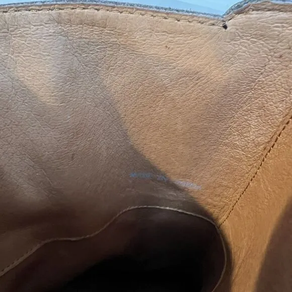 See by Chloe Nubuck Wedge Boots Shoes Mid Calf Wrap Around Strap Buckle 6 6.5