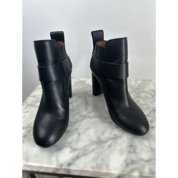 See By Chloe Womens Black Leather Buckle Block Heel SB Booties Shoes Sz 40
