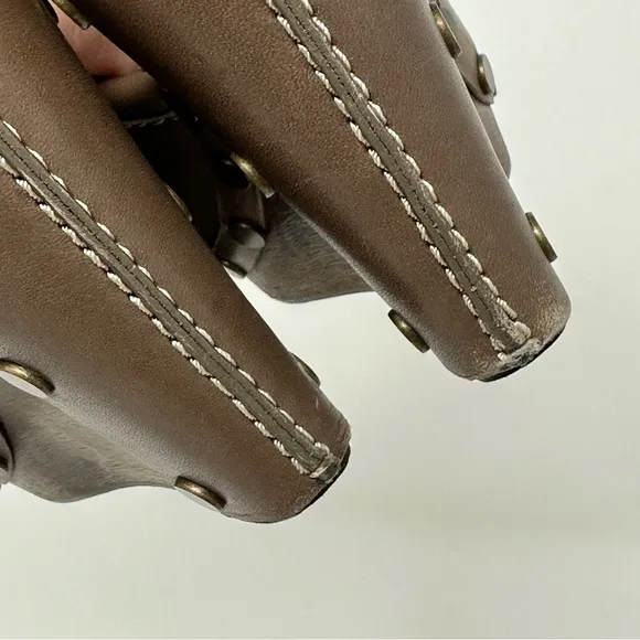 See by Chloe Wood Heel Wedge Leather Brown Shoes EU 37