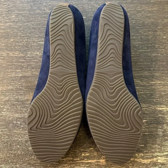 Semler Germany Weite O Navy Leather Wedge Flats Shoes Women Sz 7