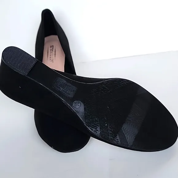 Seychelles Gertrude Heels Women's 8.5 Black Suede Leather Wedge Slip On NWOT