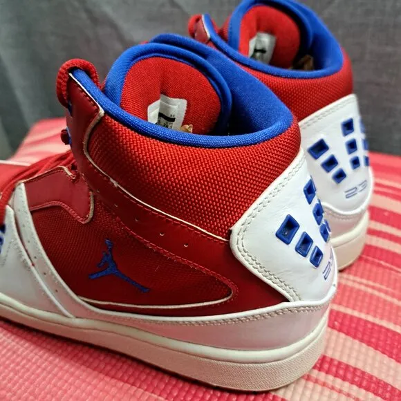 Size 10.5 Nike Air Jordan 1 Flight 23 High Top Shoes Red White 372704-607 Men
