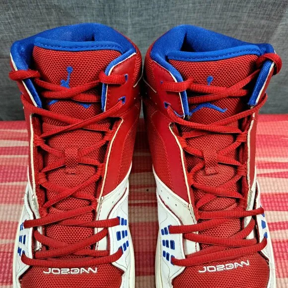 Size 10.5 Nike Air Jordan 1 Flight 23 High Top Shoes Red White 372704-607 Men