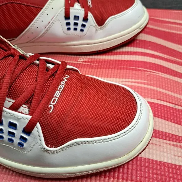Size 10.5 Nike Air Jordan 1 Flight 23 High Top Shoes Red White 372704-607 Men