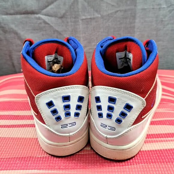 Size 10.5 Nike Air Jordan 1 Flight 23 High Top Shoes Red White 372704-607 Men