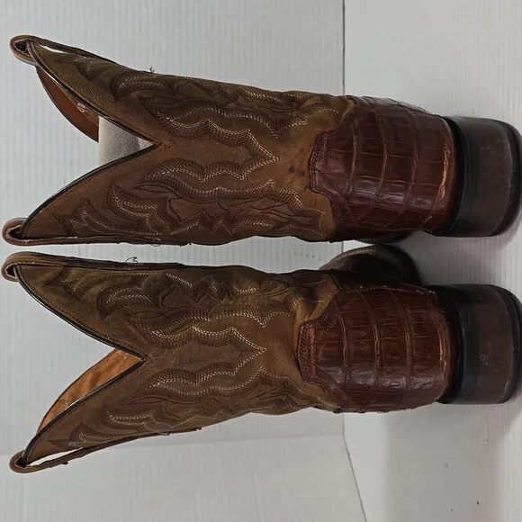 Size 9 Dan Post Genuine Caiman Kingsly Western Boots Mens