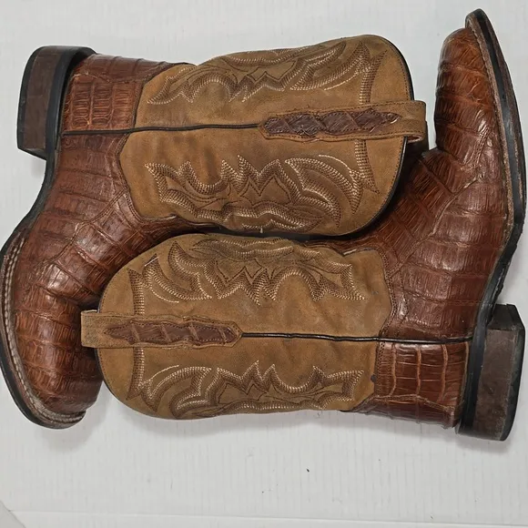 Size 9 Dan Post Genuine Caiman Kingsly Western Boots Mens