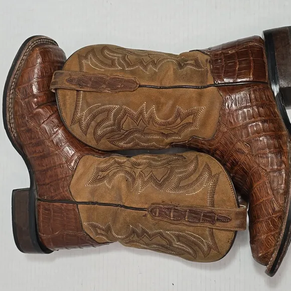 Size 9 Dan Post Genuine Caiman Kingsly Western Boots Mens