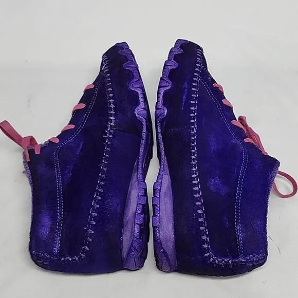 SKECHERS CUSTOM DYED 🐽TOTEM POLE DISTRESSED BUBBLE GUM PURPLE LADIES 7.O GUC