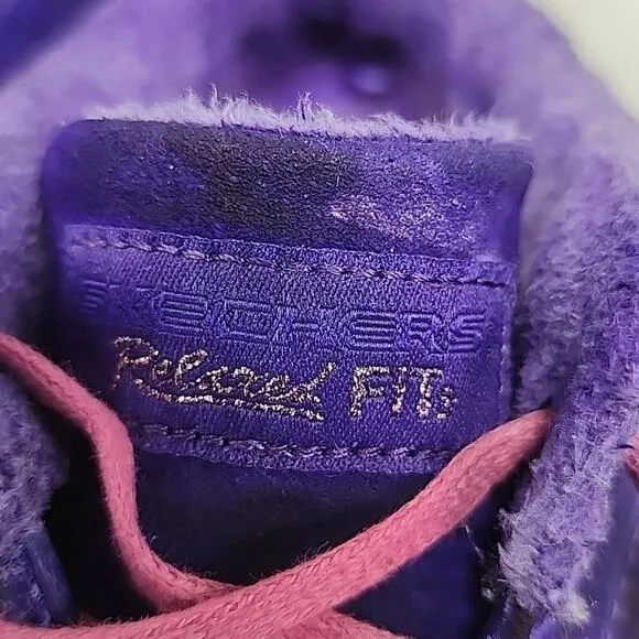 SKECHERS CUSTOM DYED 🐽TOTEM POLE DISTRESSED BUBBLE GUM PURPLE LADIES 7.O GUC