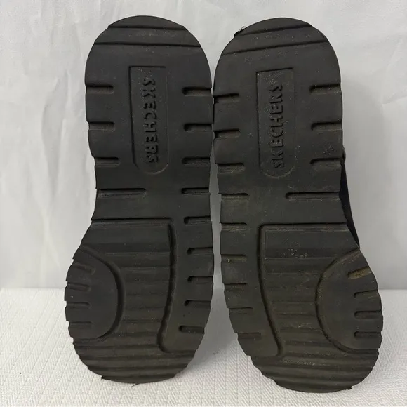 Skechers Jammers Chunky Y2K Black Leather Shoes Womens Size 10