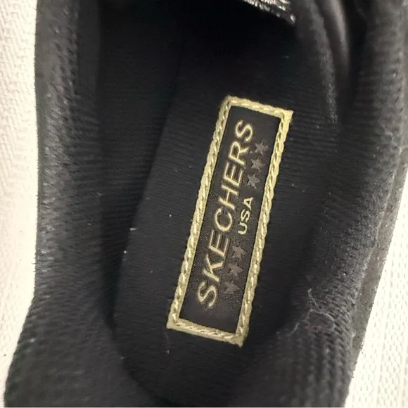 Skechers Jammers Chunky Y2K Black Leather Shoes Womens Size 10