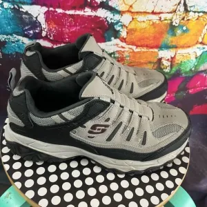 Skechers Mens After Burn Black Casual Shoes Sneakers 8 Extra Wide Style 51866