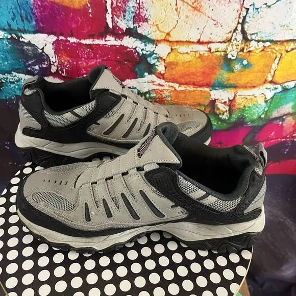 Skechers Mens After Burn Black Casual Shoes Sneakers 8 Extra Wide Style 51866