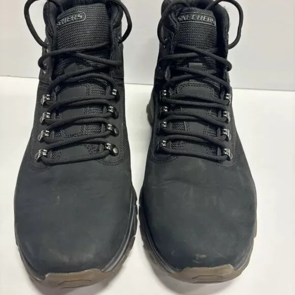 Skechers Men’s Ralcon-Lorken Black Lace-Up Boots, Size 10.5 M