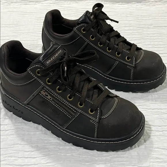Skechers shoes tredds leather brown women’s size 10
