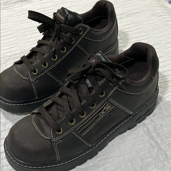 Skechers shoes tredds leather brown women’s size 10