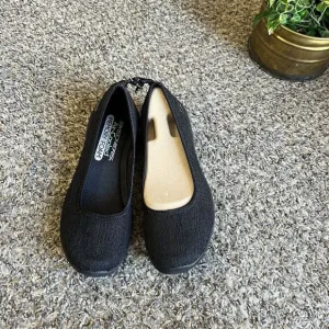 Skechers Women's Cleo Flex Wedge Black Comfort Shoes Size US 5.5 New