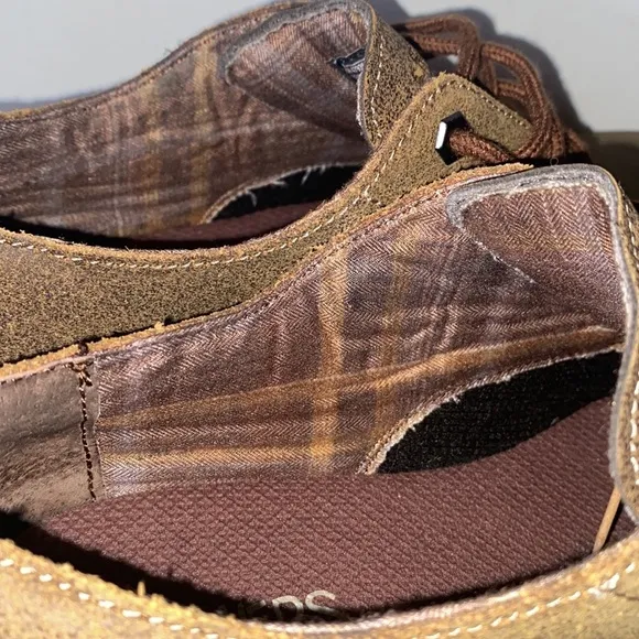 Sketchers Women’s Brown Distressed Nubuck Leather Oxford Lace Up Chunky Shoe 8.5