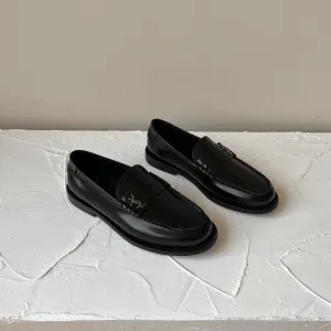 SL Saint Laurent LE High-quality BLACK CALFSKIN Same-day shipping LOAFER